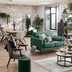 Draper Velvet 2 Seater Sofa In A Box - Green 12 Draper Velvet 2 Seater Sofa In A Box - Green -Famous Furniture Store 13645998 2144978299732498