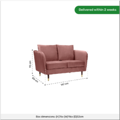 Cosmo Velvet 2 Seater Sofa In A Box - Rose Pink -Famous Furniture Store 13646013 1785007639562713