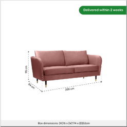 Cosmo Velvet 3 Seater Sofa In A Box - Rose Pink 15 Cosmo Velvet 3 Seater Sofa In A Box - Rose Pink -Famous Furniture Store 13646015 1155007639618264