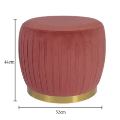Gill Pleated Velvet Ottoman - Rose -Famous Furniture Store 13667714 2044964295661242