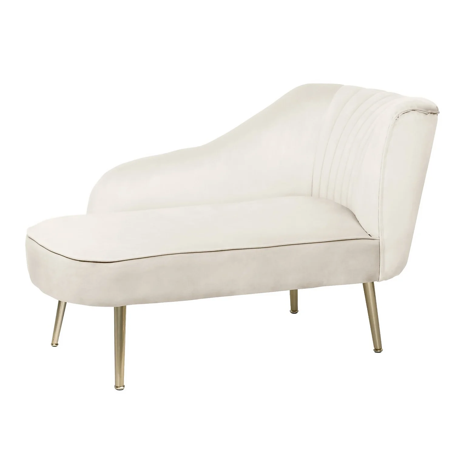 Gigi Velvet Chaise Longue - Cream 3 Gigi Velvet Chaise Longue - Cream