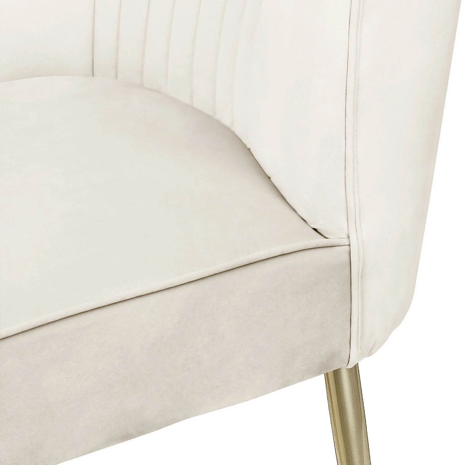 Gigi Velvet Chaise Longue - Cream 8 Gigi Velvet Chaise Longue - Cream - Image 6
