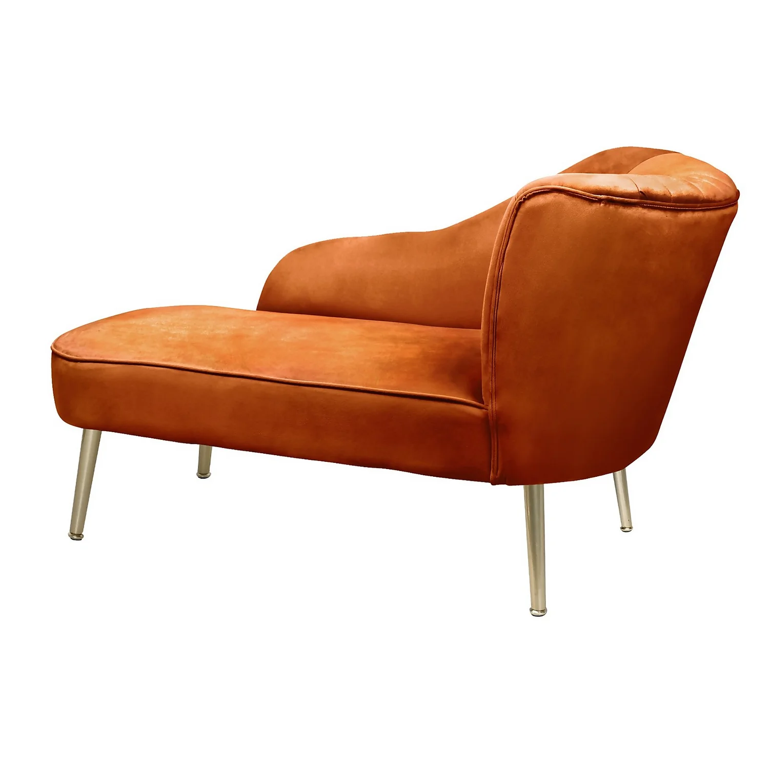 Gigi Velvet Chaise Longue - Tangerine 6 Gigi Velvet Chaise Longue - Tangerine - Image 4