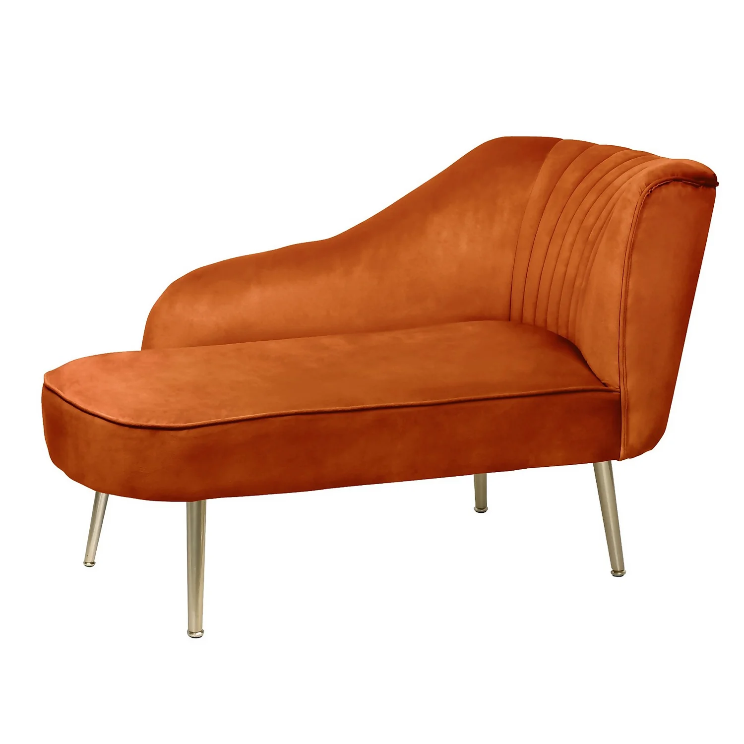 Gigi Velvet Chaise Longue - Tangerine 3 Gigi Velvet Chaise Longue - Tangerine