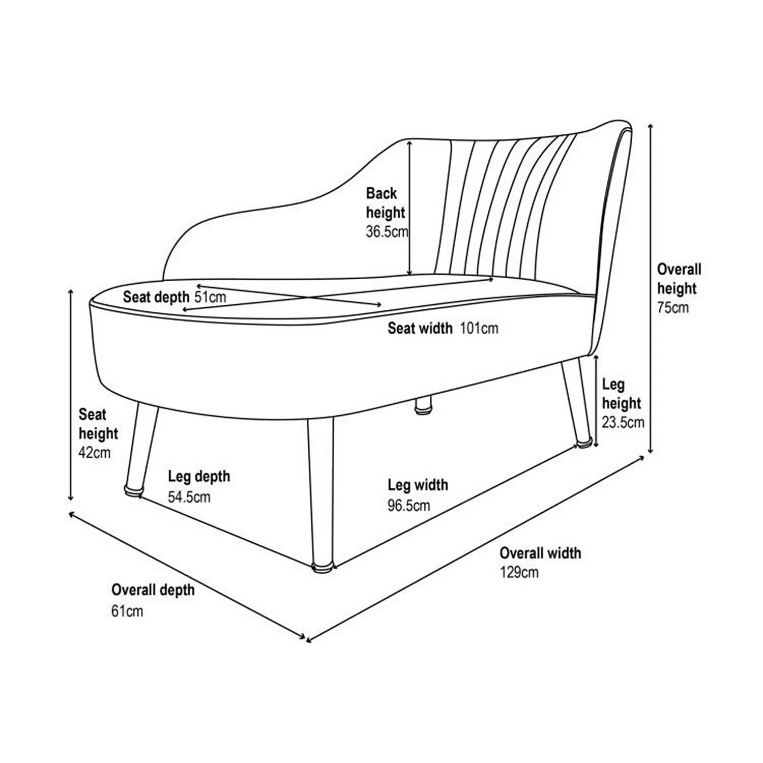 Gigi Velvet Chaise Longue - Tangerine 10 Gigi Velvet Chaise Longue - Tangerine - Image 8