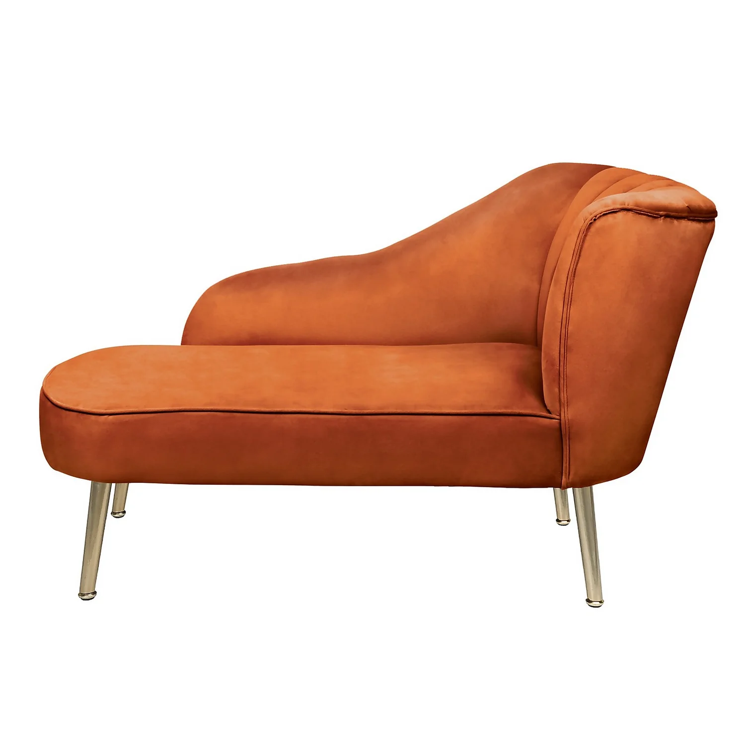 Gigi Velvet Chaise Longue - Tangerine 4 Gigi Velvet Chaise Longue - Tangerine - Image 2