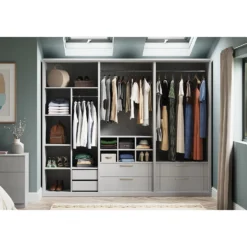 House Beautiful Internal Built-In Two Drawer Unit For Double Wardrobe - Grey -Famous Furniture Store 13864334 1555005843063116