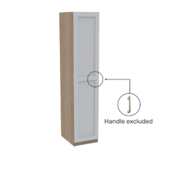 House Beautiful Realm Single Wardrobe, Oak Effect Carcass - White Shaker Door (W) 450mm X (H) 2196mm -Famous Furniture Store 13999704 6035005578075354
