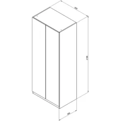 House Beautiful Escape Double Wardrobe, Oak Effect Carcass - Gloss White Handleless Door (W) 900mm X (H) 2196mm 9 House Beautiful Escape Double Wardrobe, Oak Effect Carcass - Gloss White Handleless Door (W) 900mm X (H) 2196mm -Famous Furniture Store 13999716 2935005572439179