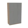 House Beautiful Honest Triple Wardrobe, Oak Effect Carcass - Gloss Grey Slab Doors (W) 1350mm X (H) 2196mm -Famous Furniture Store 13999735 3645005572834018