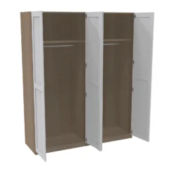 House Beautiful Realm Quad Wardrobe, Oak Effect Carcass - White Shaker Doors (W) 1800mm X (H) 2196mm -Famous Furniture Store 13999736 8405007394606665