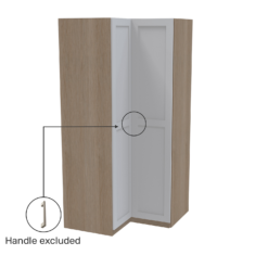 House Beautiful Realm Corner Wardrobe, Oak Effect Carcass - White Shaker Doors (W) 1053mm X (H) 2196mm -Famous Furniture Store 13999750 3435012795403132