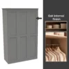 House Beautiful Realm Fitted Look Triple Wardrobe, Oak Effect Carcass - Grey Shaker Doors (W) 1451mm X (H) 2256mm -Famous Furniture Store 13999783 1125052690143658