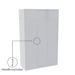 House Beautiful Honest Fitted Look Triple Wardrobe, Oak Effect Carcass - Gloss White Slab Doors (W) 1390mm X (H) 2226mm -Famous Furniture Store 13999788 1935005573994484