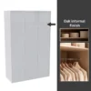 House Beautiful Honest Fitted Look Triple Wardrobe, Oak Effect Carcass - Gloss White Slab Doors (W) 1390mm X (H) 2226mm 1 House Beautiful Honest Fitted Look Triple Wardrobe, Oak Effect Carcass - Gloss White Slab Doors (W) 1390mm X (H) 2226mm -Famous Furniture Store 13999788 1935052689882673