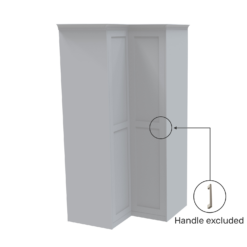 House Beautiful Realm Fitted Look Corner Wardrobe, Oak Effect Carcass - White Shaker Doors (W) 1103mm X (H) 2256mm -Famous Furniture Store 13999798 1575005586213748