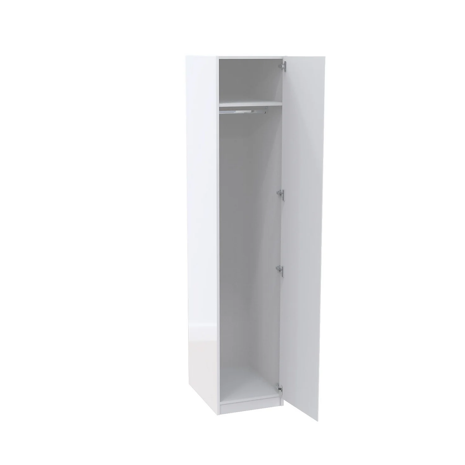 House Beautiful Escape Single Wardrobe, White Carcass - Gloss White Handleless Door (W) 450mm X (H) 2196mm 4 House Beautiful Escape Single Wardrobe, White Carcass - Gloss White Handleless Door (W) 450mm X (H) 2196mm - Image 2
