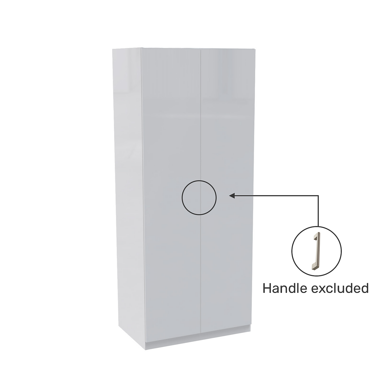 House Beautiful Honest Double Wardrobe, White Carcass - Gloss White Slab Doors (W) 900mm X (H) 2196mm 5 House Beautiful Honest Double Wardrobe, White Carcass - Gloss White Slab Doors (W) 900mm X (H) 2196mm - Image 3