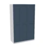 House Beautiful Realm Triple Wardrobe, White Carcass - Navy Blue Shaker Doors (W) 1350mm X (H) 2196mm -Famous Furniture Store 13999846 1805005573536024
