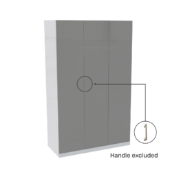 House Beautiful Honest Triple Wardrobe, White Carcass - Gloss Grey Slab Doors (W) 1350mm X (H) 2196mm -Famous Furniture Store 13999849 1335005574863632