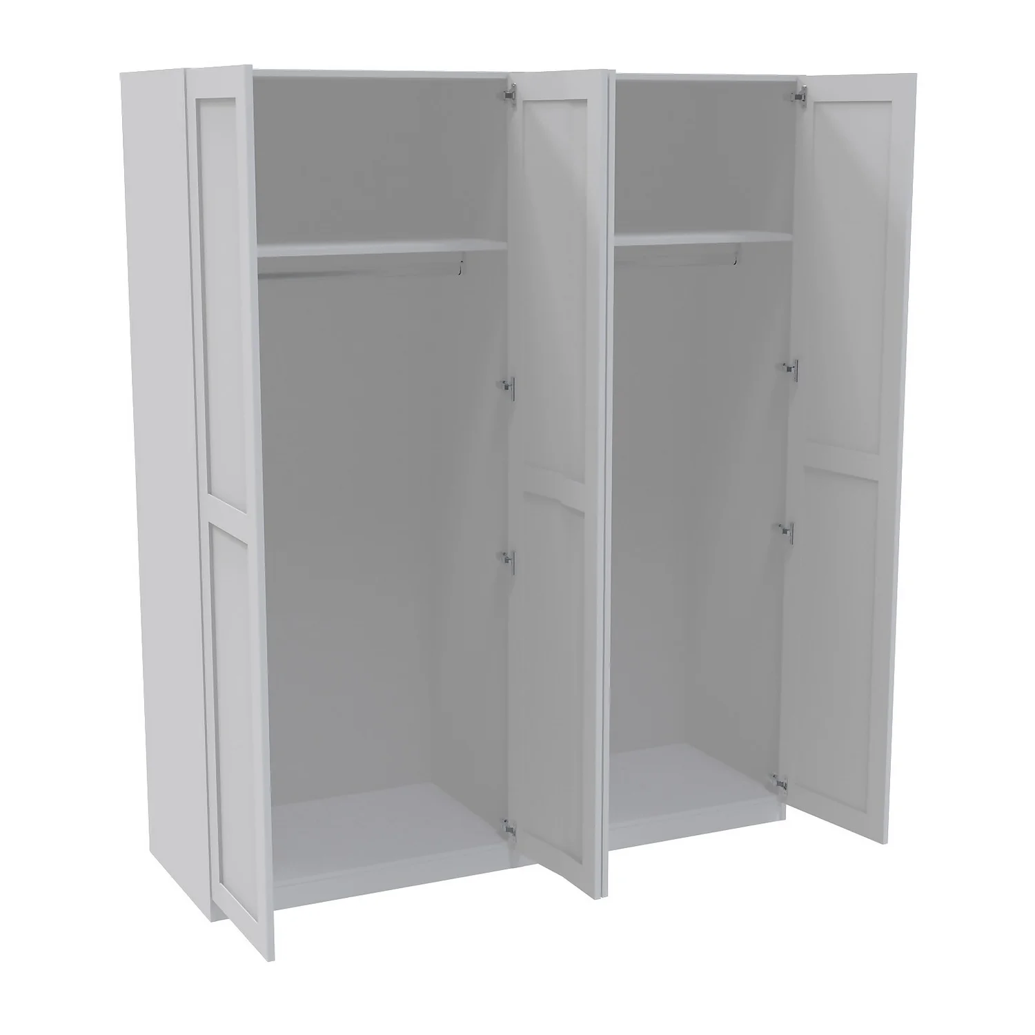House Beautiful Realm Quad Wardrobe, White Carcass - White Shaker Doors (W) 1800mm X (H) 2196mm 4 House Beautiful Realm Quad Wardrobe, White Carcass - White Shaker Doors (W) 1800mm X (H) 2196mm - Image 2