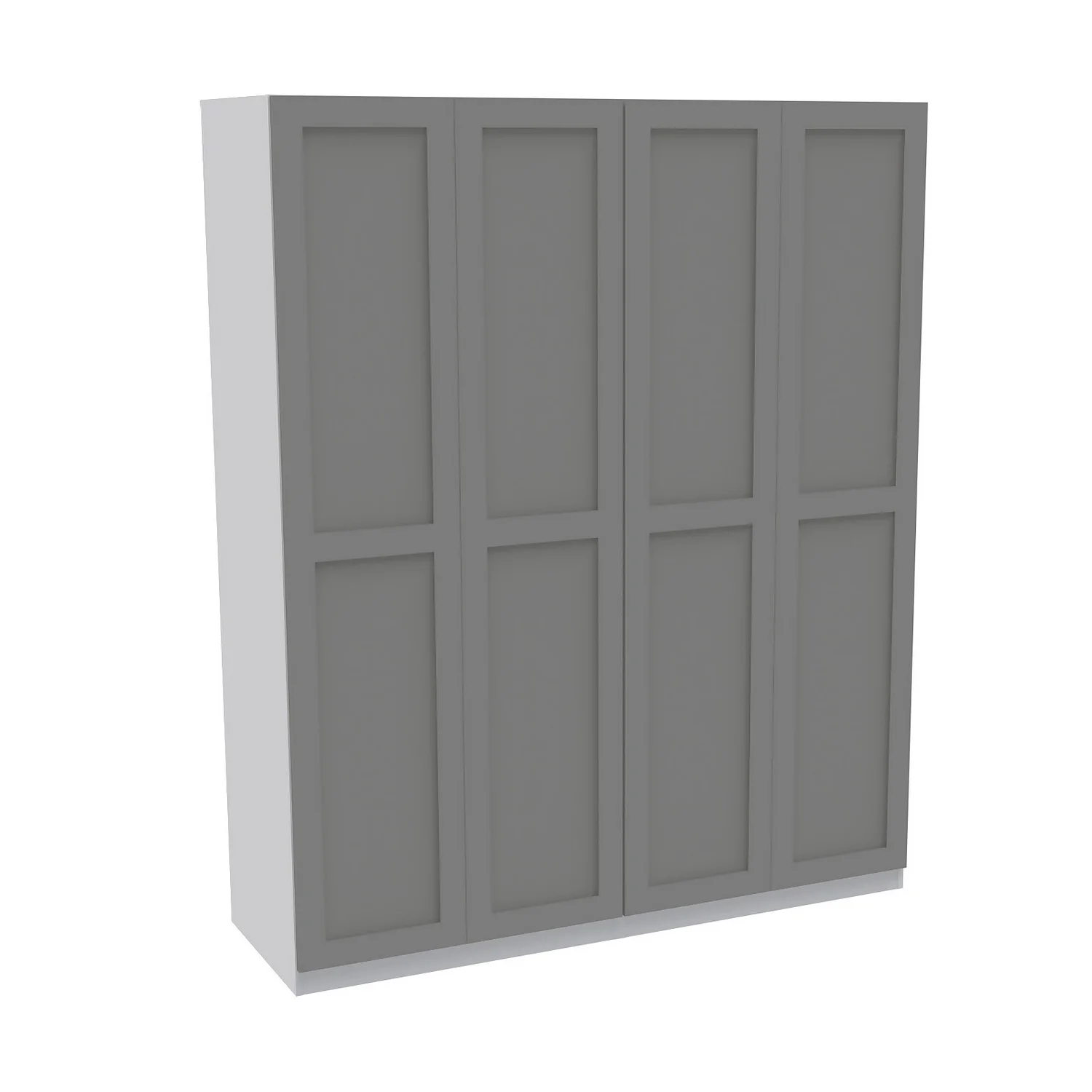House Beautiful Realm Quad Wardrobe, White Carcass - Grey Shaker Doors (W) 1800mm X (H) 2196mm 3 House Beautiful Realm Quad Wardrobe, White Carcass - Grey Shaker Doors (W) 1800mm X (H) 2196mm