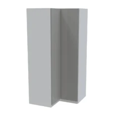 House Beautiful Escape Corner Wardrobe, White Carcass - Gloss Grey Handleless Doors (W) 1053mm X (H) 2196mm