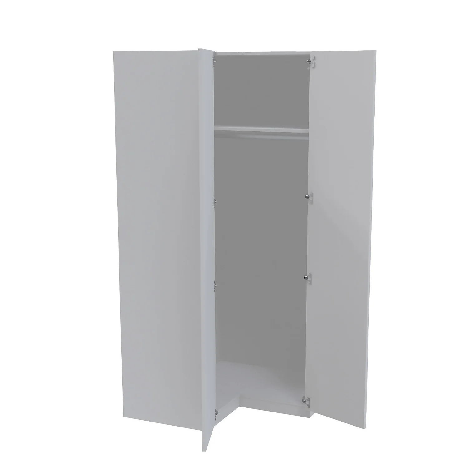 House Beautiful Honest Corner Wardrobe, White Carcass - Gloss White Slab Doors (W) 1053mm X (H) 2196mm 4 House Beautiful Honest Corner Wardrobe, White Carcass - Gloss White Slab Doors (W) 1053mm X (H) 2196mm - Image 2