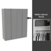 House Beautiful Escape Fitted Look Quad Wardrobe, White Carcass - Gloss Grey Handleless Doors (W) 1840mm X (H) 2226mm