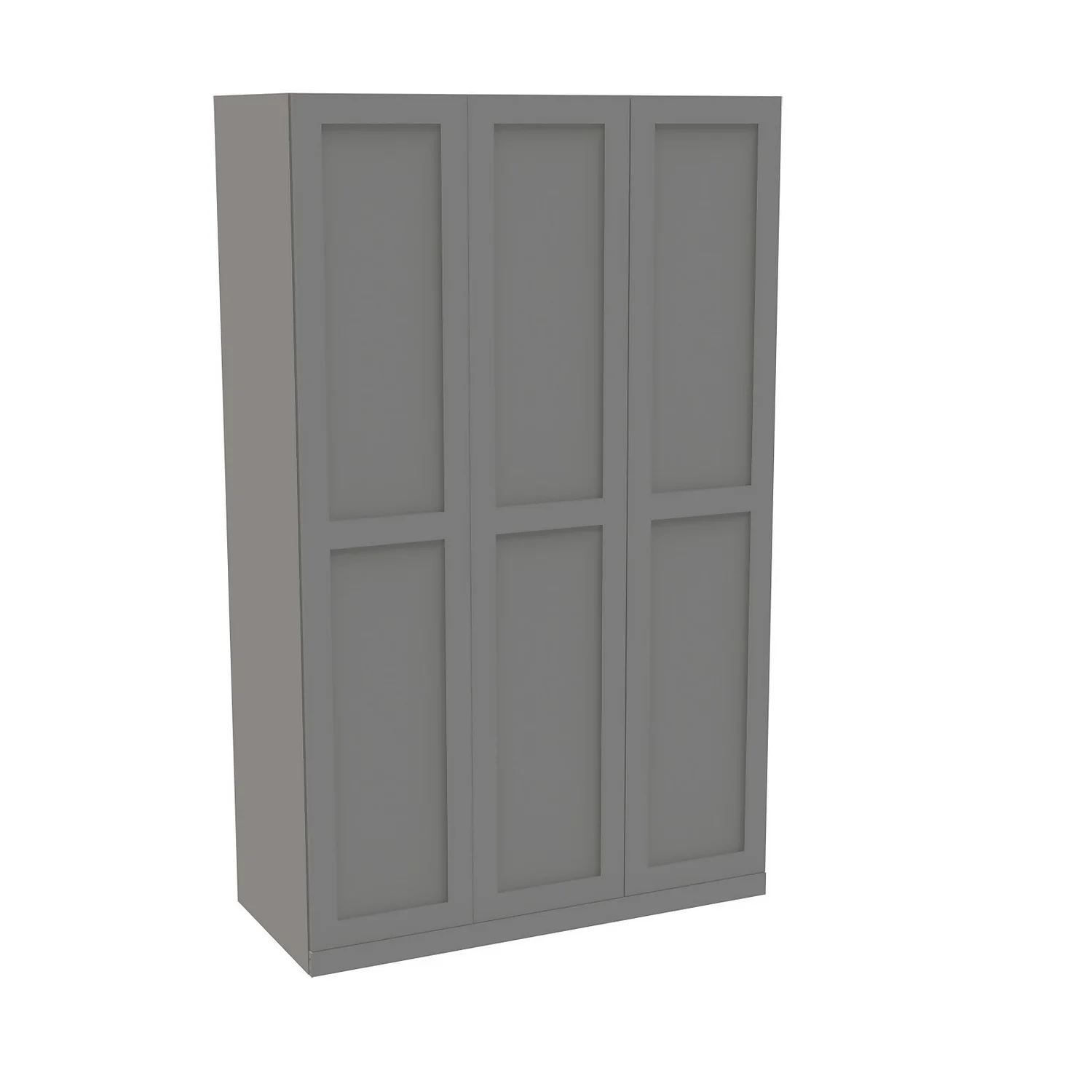 House Beautiful Realm Triple Wardrobe, Grey Carcass - Grey Shaker Doors (W) 1350mm X (H) 2196mm 3 House Beautiful Realm Triple Wardrobe, Grey Carcass - Grey Shaker Doors (W) 1350mm X (H) 2196mm