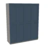 House Beautiful Realm Quad Wardrobe, Grey Carcass - Navy Blue Shaker Doors (W) 1800mm X (H) 2196mm 1 House Beautiful Realm Quad Wardrobe, Grey Carcass - Navy Blue Shaker Doors (W) 1800mm X (H) 2196mm -Famous Furniture Store 13999937 2405005576732455