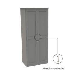 House Beautiful Realm Fitted Look Double Wardrobe, Grey Carcass - Grey Shaker Doors (W) 1001mm X (H) 2256mm -Famous Furniture Store 13999959 1815007373446984