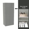 House Beautiful Honest Fitted Look Double Wardrobe, Grey Carcass - Gloss Grey Slab Doors (W) 940mm X (H) 2226mm -Famous Furniture Store 13999965 1435052687756234