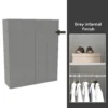 House Beautiful Honest Fitted Look Quad Wardrobe, Grey Carcass - Gloss Grey Slab Doors (W) 1840mm X (H) 2226mm -Famous Furniture Store 13999981 2095052687894669