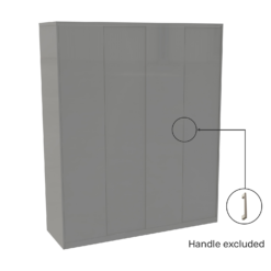 House Beautiful Honest Fitted Look Quad Wardrobe, Grey Carcass - Gloss Grey Slab Doors (W) 1840mm X (H) 2226mm 8 House Beautiful Honest Fitted Look Quad Wardrobe, Grey Carcass - Gloss Grey Slab Doors (W) 1840mm X (H) 2226mm -Famous Furniture Store 13999981 2125005576409646