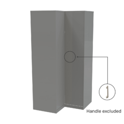 House Beautiful Honest Fitted Look Corner Wardrobe, Grey Carcass - Gloss Grey Slab Doors (W) 1073mm X (H) 2226mm 8 House Beautiful Honest Fitted Look Corner Wardrobe, Grey Carcass - Gloss Grey Slab Doors (W) 1073mm X (H) 2226mm -Famous Furniture Store 13999989 4945005574689407