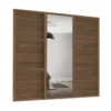 Shaker 3 Door Sliding Wardrobe Kit Walnut Panel / Mirror With Walnut Frame (W)2136 X (H)2260mm -Famous Furniture Store 14817120 1735059987592208