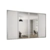 Shaker 4 Door Sliding Wardrobe Kit Dove Grey Panel / Mirror With Dove Grey Frame (W)2290 X (H)2260mm