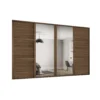 Shaker 4 Door Sliding Wardrobe Kit Walnut Panel / Mirror With Walnut Frame (W)2898 X (H)2260mm 1 Shaker 4 Door Sliding Wardrobe Kit Walnut Panel / Mirror With Walnut Frame (W)2898 X (H)2260mm -Famous Furniture Store 14817137 5915059987944435